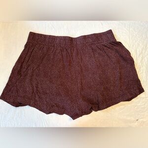 H&M High Waist Burgundy Shorts with Dots